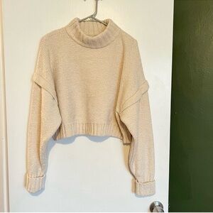 Urban Outfitters Daria Chenille Cropped Sweater Cream boxy fit Size large